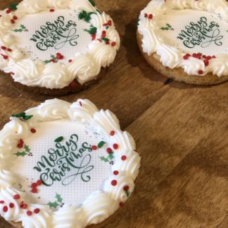 3 Merry Christmas 6-Pack Cookies with holly sprinkles