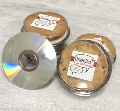 Photo comparing the size of a DVD with our chipwiches