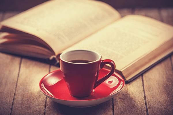 CookieText book and coffee cup